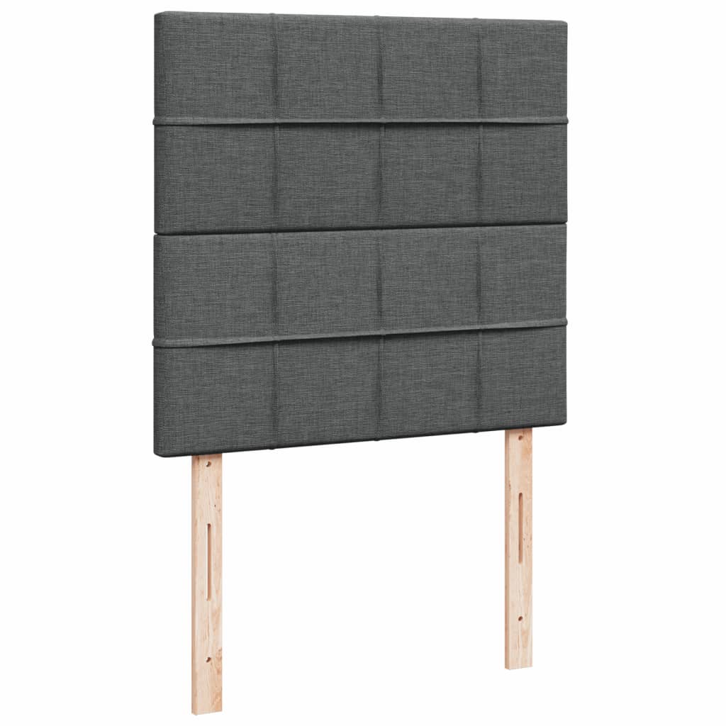 Boxspring met matras stof donkergrijs 90x190 cm Bedden & bedframes | Creëer jouw Trendy Thuis | Gratis bezorgd & Retour | Trendy.nl