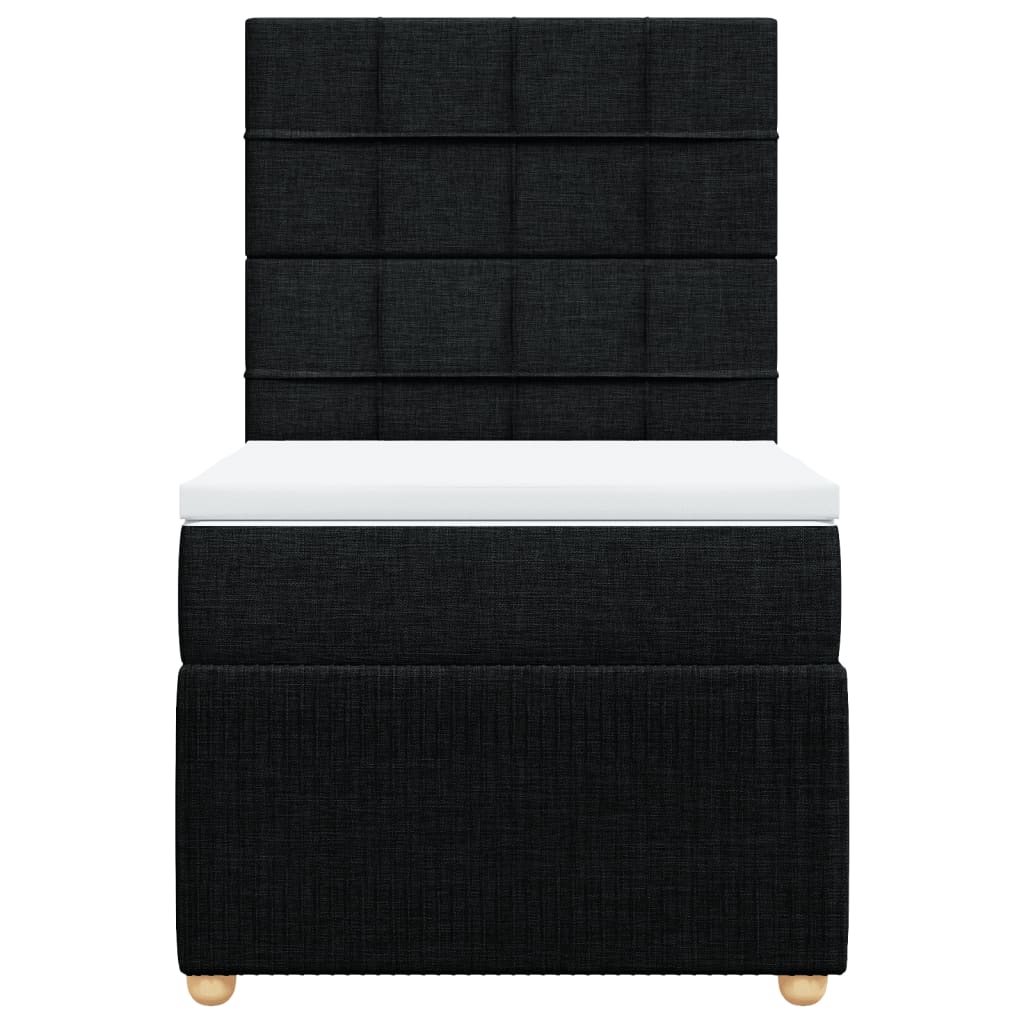 Boxspring met matras stof zwart 90x190 cm Bedden & bedframes | Creëer jouw Trendy Thuis | Gratis bezorgd & Retour | Trendy.nl