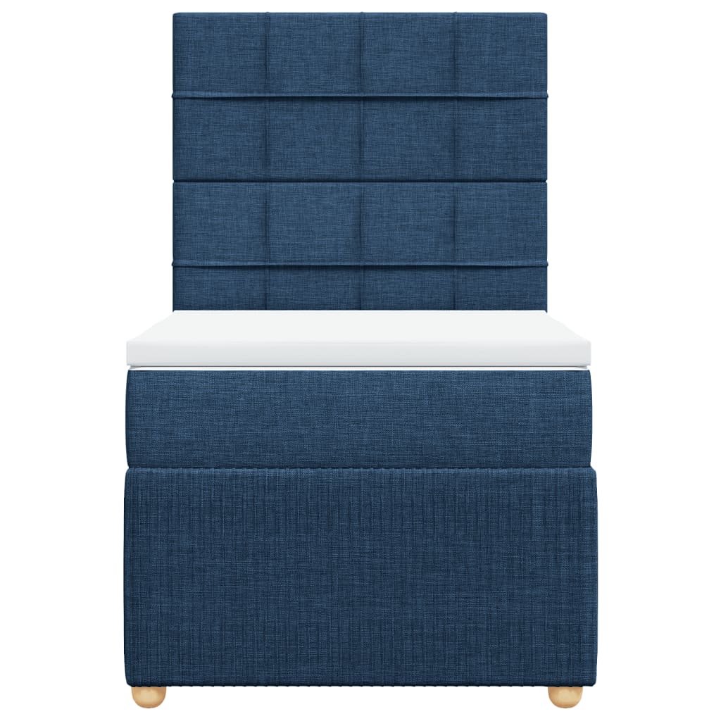 Boxspring met matras stof blauw 90x190 cm Bedden & bedframes | Creëer jouw Trendy Thuis | Gratis bezorgd & Retour | Trendy.nl