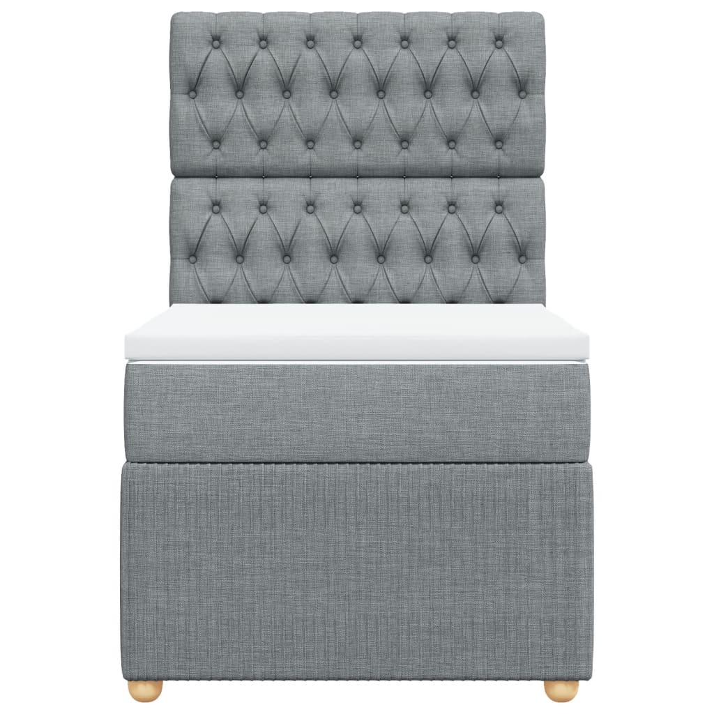 Boxspring met matras stof lichtgrijs 90x190 cm Bedden & bedframes | Creëer jouw Trendy Thuis | Gratis bezorgd & Retour | Trendy.nl