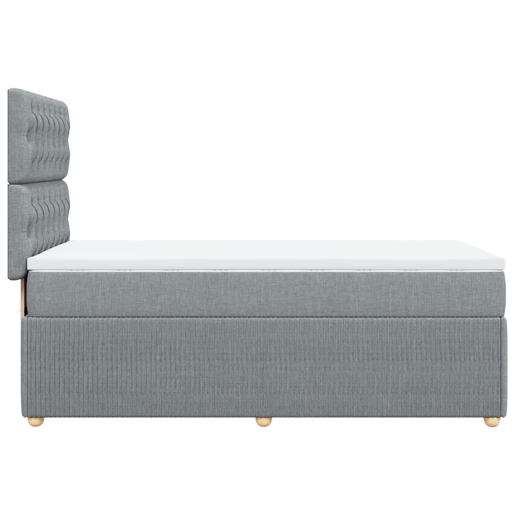 Boxspring met matras stof lichtgrijs 90x190 cm Bedden & bedframes | Creëer jouw Trendy Thuis | Gratis bezorgd & Retour | Trendy.nl