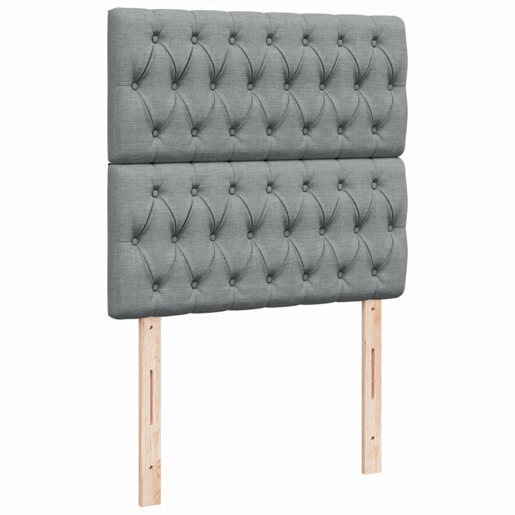 Boxspring met matras stof lichtgrijs 90x190 cm Bedden & bedframes | Creëer jouw Trendy Thuis | Gratis bezorgd & Retour | Trendy.nl