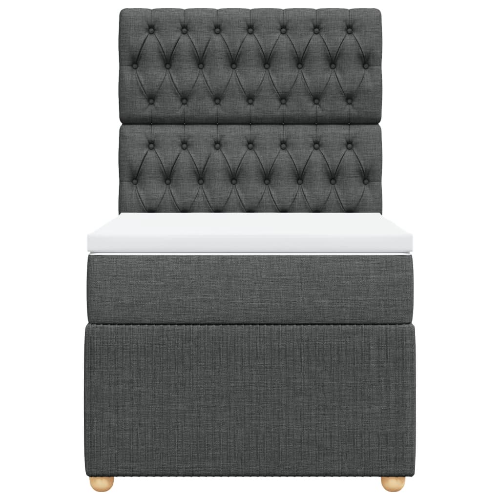 Boxspring met matras stof donkergrijs 90x190 cm Bedden & bedframes | Creëer jouw Trendy Thuis | Gratis bezorgd & Retour | Trendy.nl