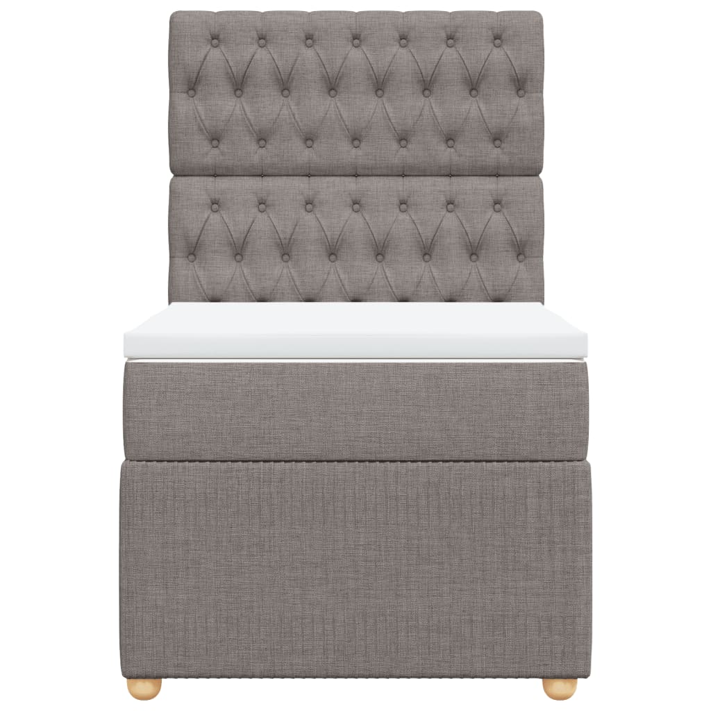 Boxspring met matras stof taupe 90x190 cm Bedden & bedframes | Creëer jouw Trendy Thuis | Gratis bezorgd & Retour | Trendy.nl