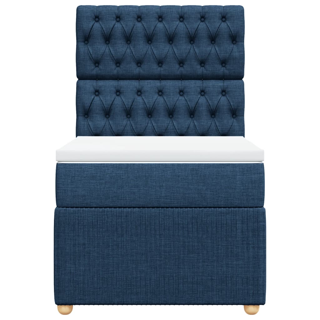 Boxspring met matras stof blauw 90x190 cm Bedden & bedframes | Creëer jouw Trendy Thuis | Gratis bezorgd & Retour | Trendy.nl