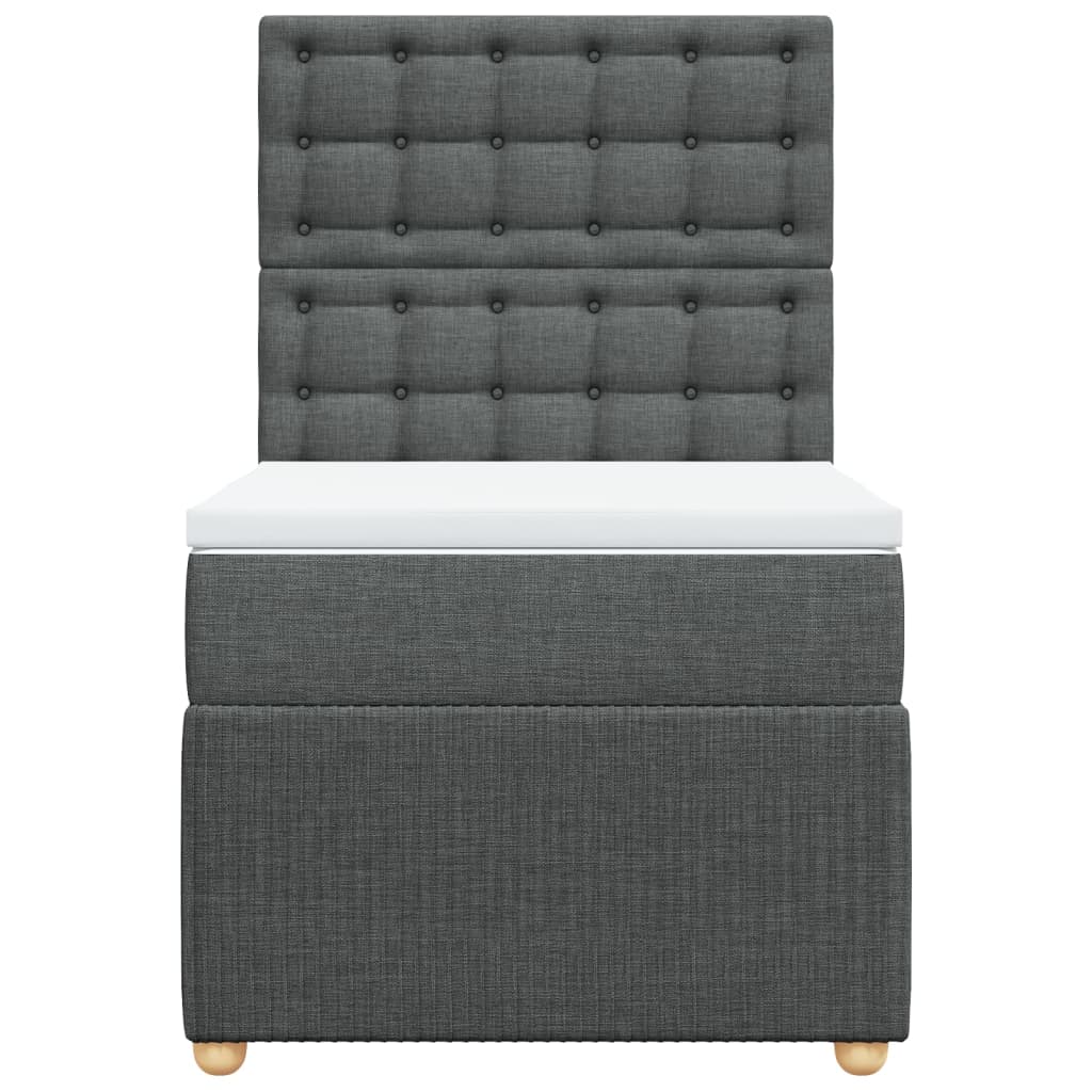 Boxspring met matras stof donkergrijs 90x190 cm Bedden & bedframes | Creëer jouw Trendy Thuis | Gratis bezorgd & Retour | Trendy.nl