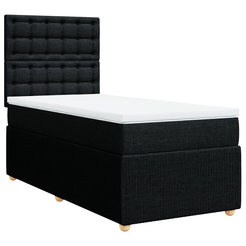 Boxspring met matras stof zwart 90x190 cm Bedden & bedframes | Creëer jouw Trendy Thuis | Gratis bezorgd & Retour | Trendy.nl