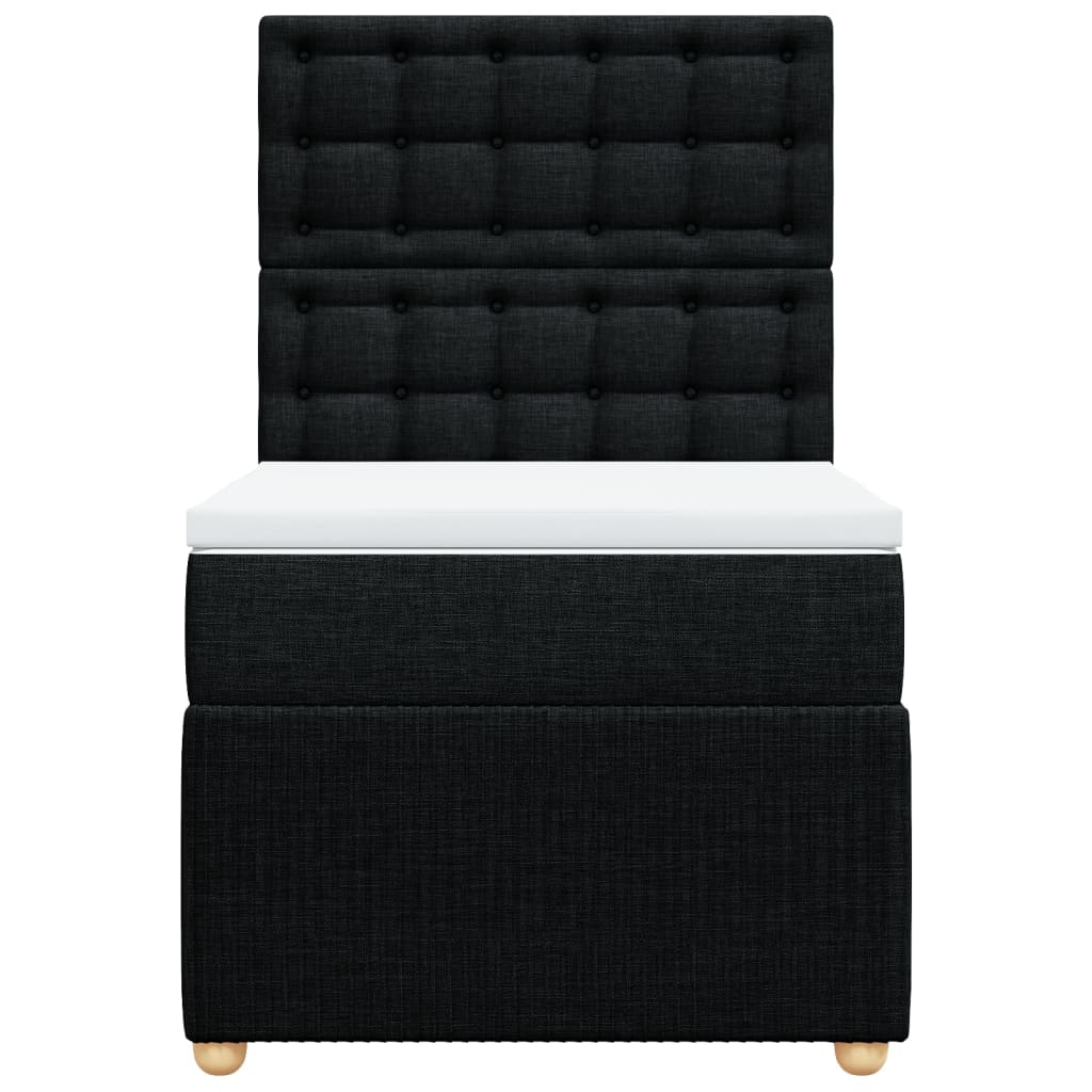 Boxspring met matras stof zwart 90x190 cm Bedden & bedframes | Creëer jouw Trendy Thuis | Gratis bezorgd & Retour | Trendy.nl