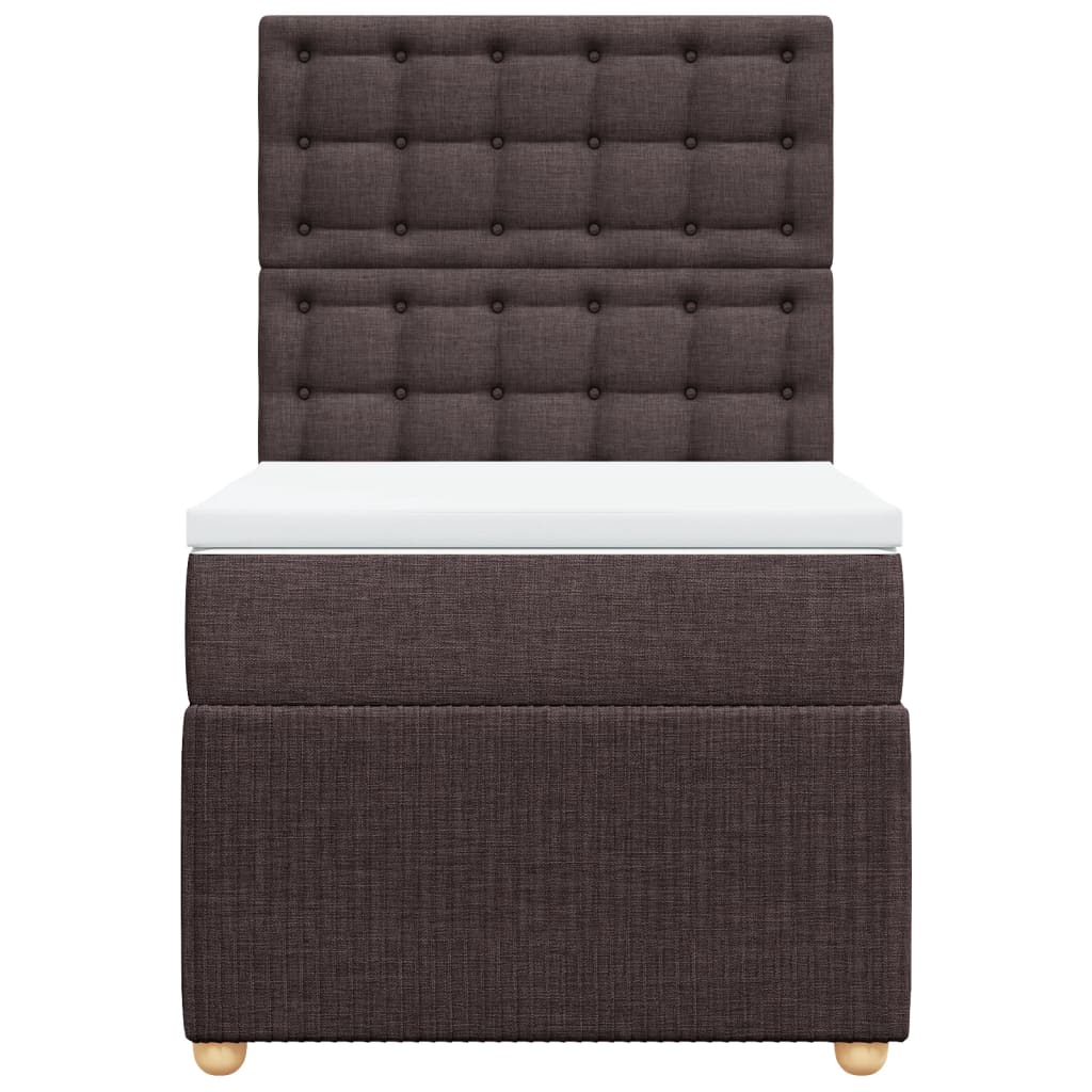 Boxspring met matras stof donkerbruin 90x190 cm Bedden & bedframes | Creëer jouw Trendy Thuis | Gratis bezorgd & Retour | Trendy.nl