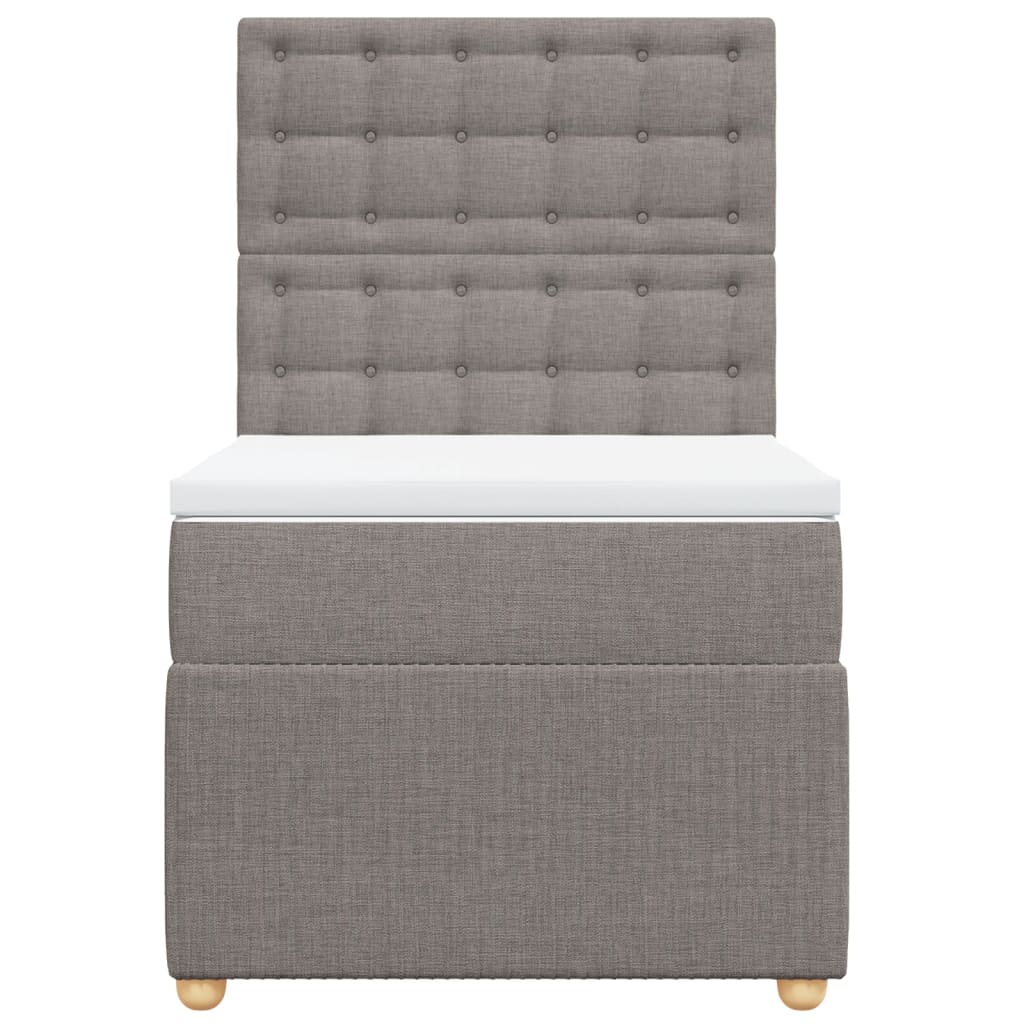 Boxspring met matras stof taupe 90x190 cm Bedden & bedframes | Creëer jouw Trendy Thuis | Gratis bezorgd & Retour | Trendy.nl