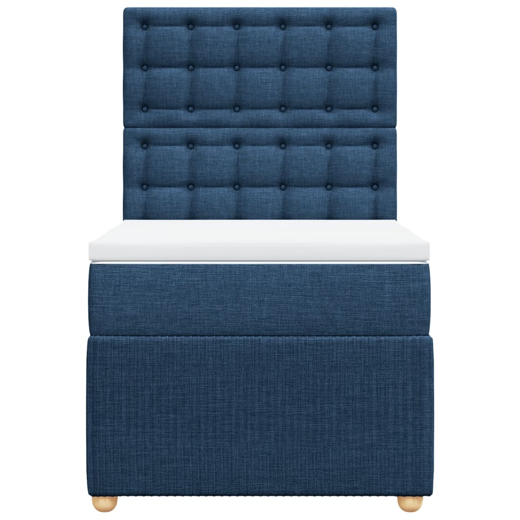 Boxspring met matras stof blauw 90x190 cm Bedden & bedframes | Creëer jouw Trendy Thuis | Gratis bezorgd & Retour | Trendy.nl