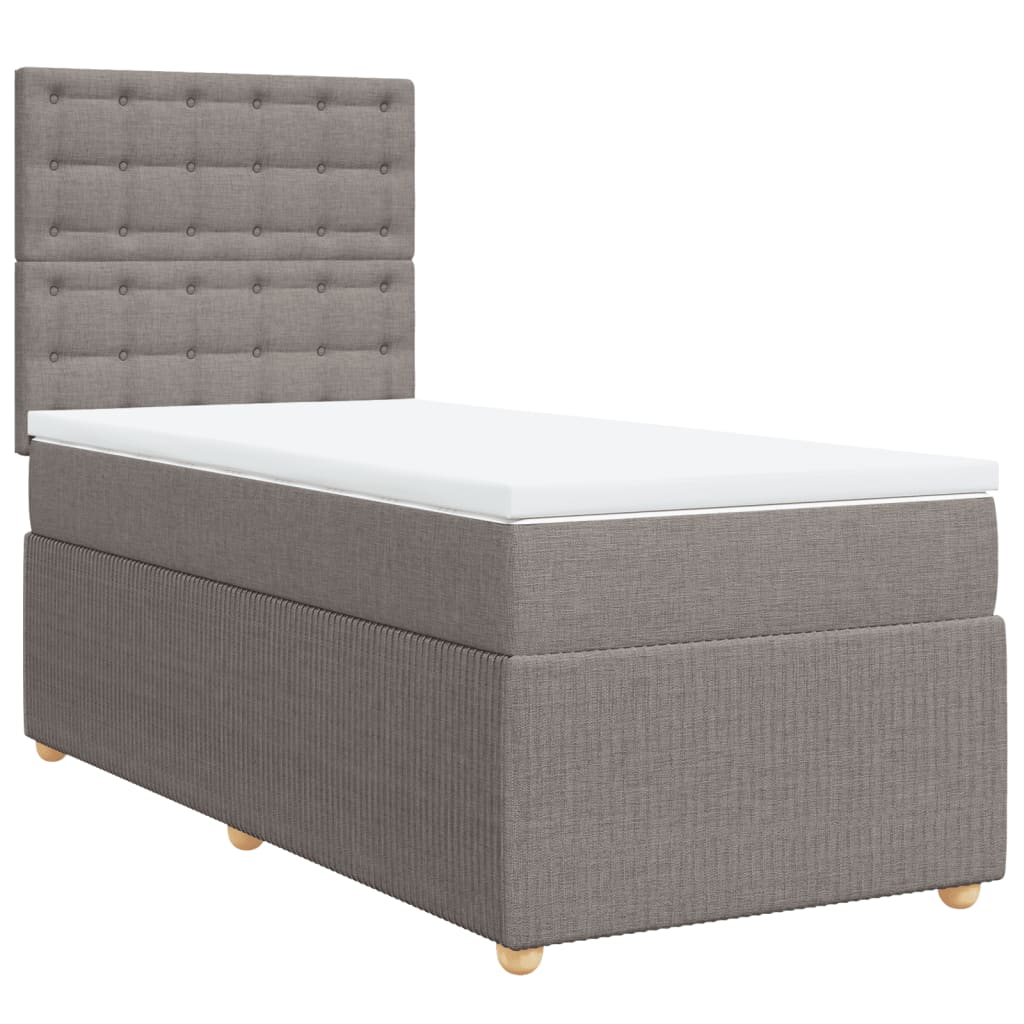 Boxspring met matras stof taupe 90x200 cm Bedden & bedframes | Creëer jouw Trendy Thuis | Gratis bezorgd & Retour | Trendy.nl