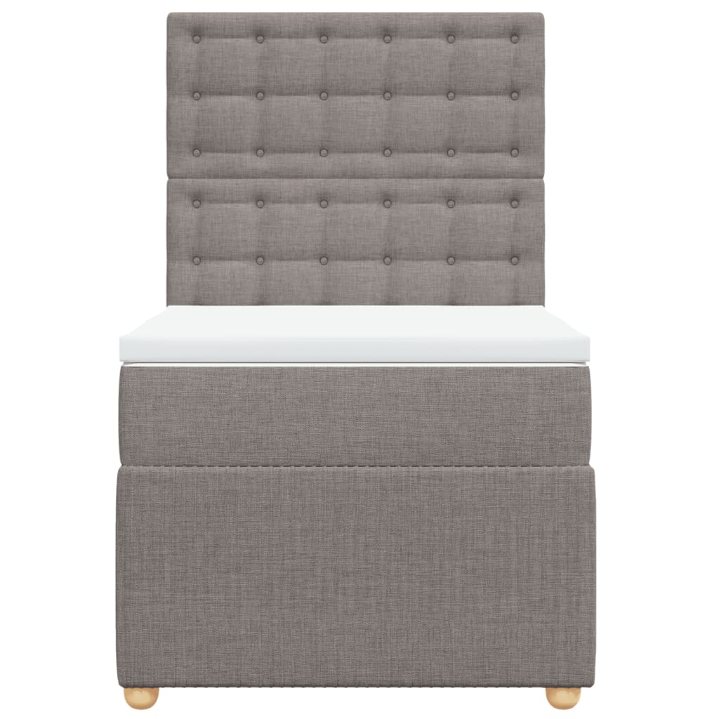 Boxspring met matras stof taupe 90x200 cm Bedden & bedframes | Creëer jouw Trendy Thuis | Gratis bezorgd & Retour | Trendy.nl