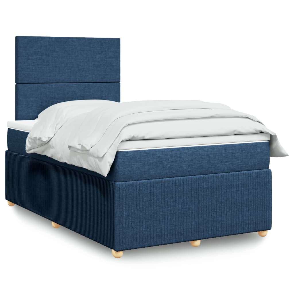 Boxspring met matras stof blauw 120x190 cm Bedden & bedframes | Creëer jouw Trendy Thuis | Gratis bezorgd & Retour | Trendy.nl