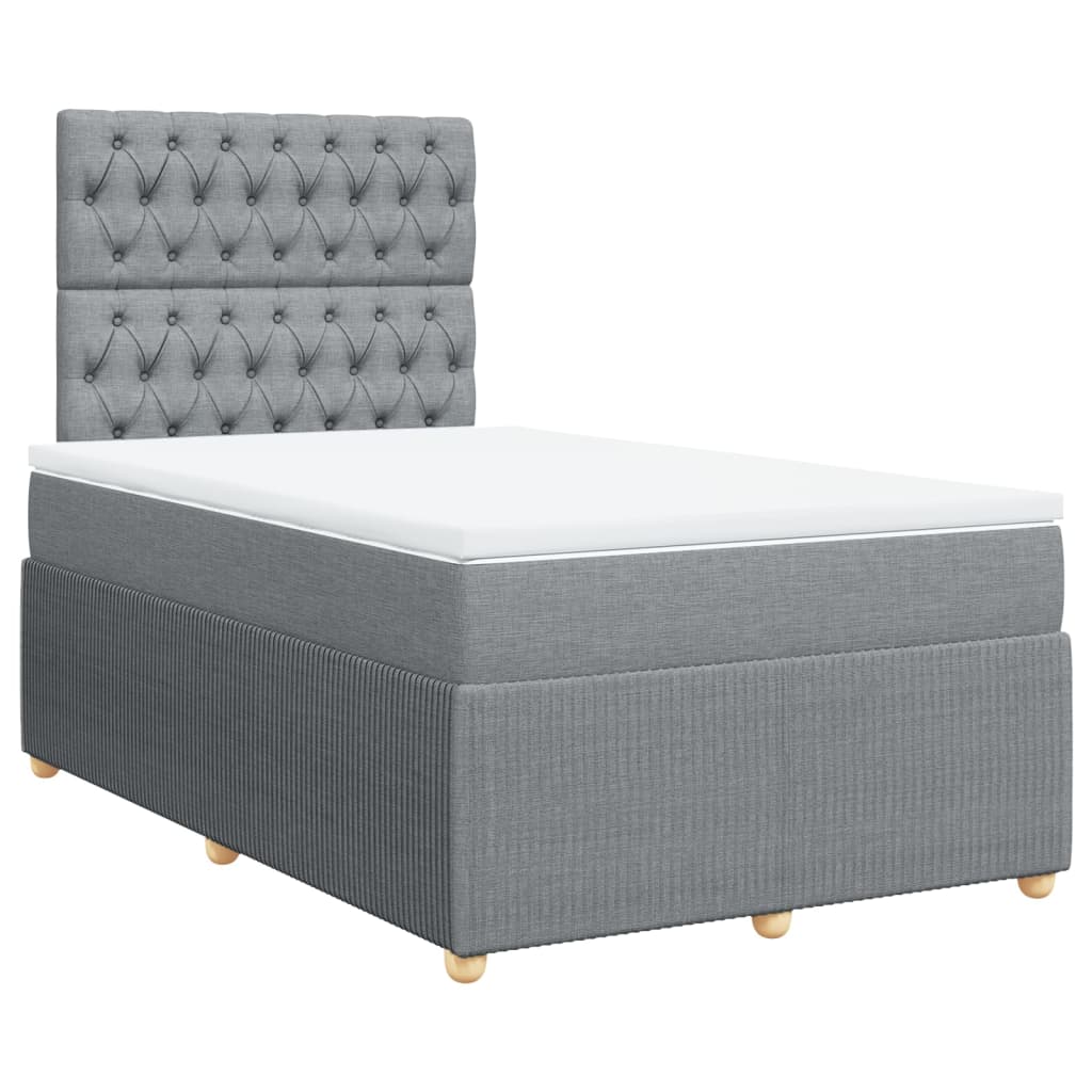 Boxspring met matras stof lichtgrijs 120x190 cm Bedden & bedframes | Creëer jouw Trendy Thuis | Gratis bezorgd & Retour | Trendy.nl