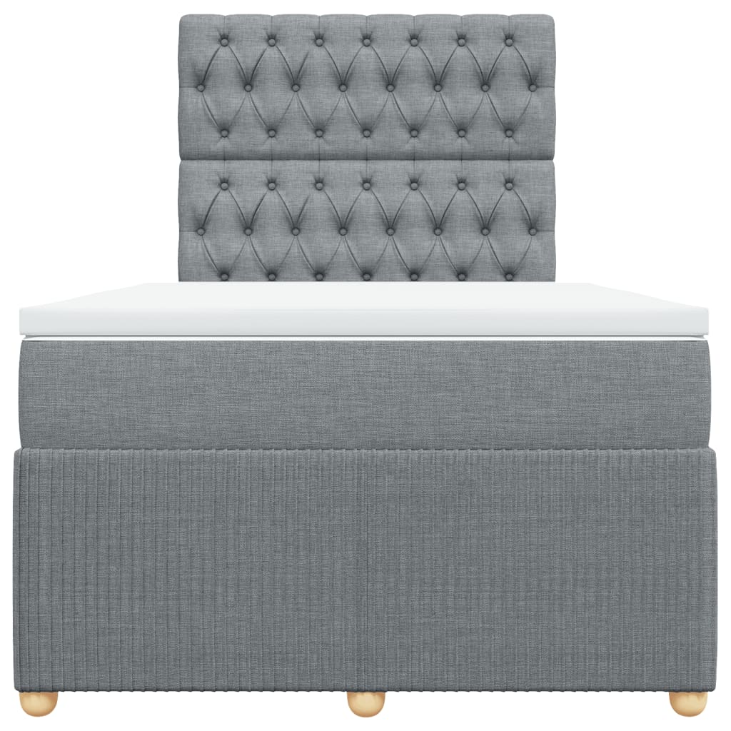 Boxspring met matras stof lichtgrijs 120x190 cm Bedden & bedframes | Creëer jouw Trendy Thuis | Gratis bezorgd & Retour | Trendy.nl