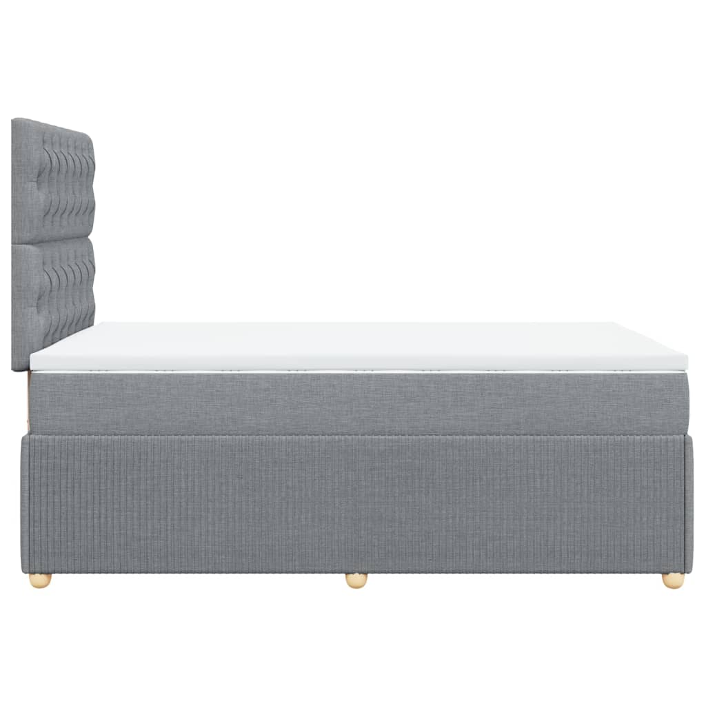 Boxspring met matras stof lichtgrijs 120x190 cm Bedden & bedframes | Creëer jouw Trendy Thuis | Gratis bezorgd & Retour | Trendy.nl