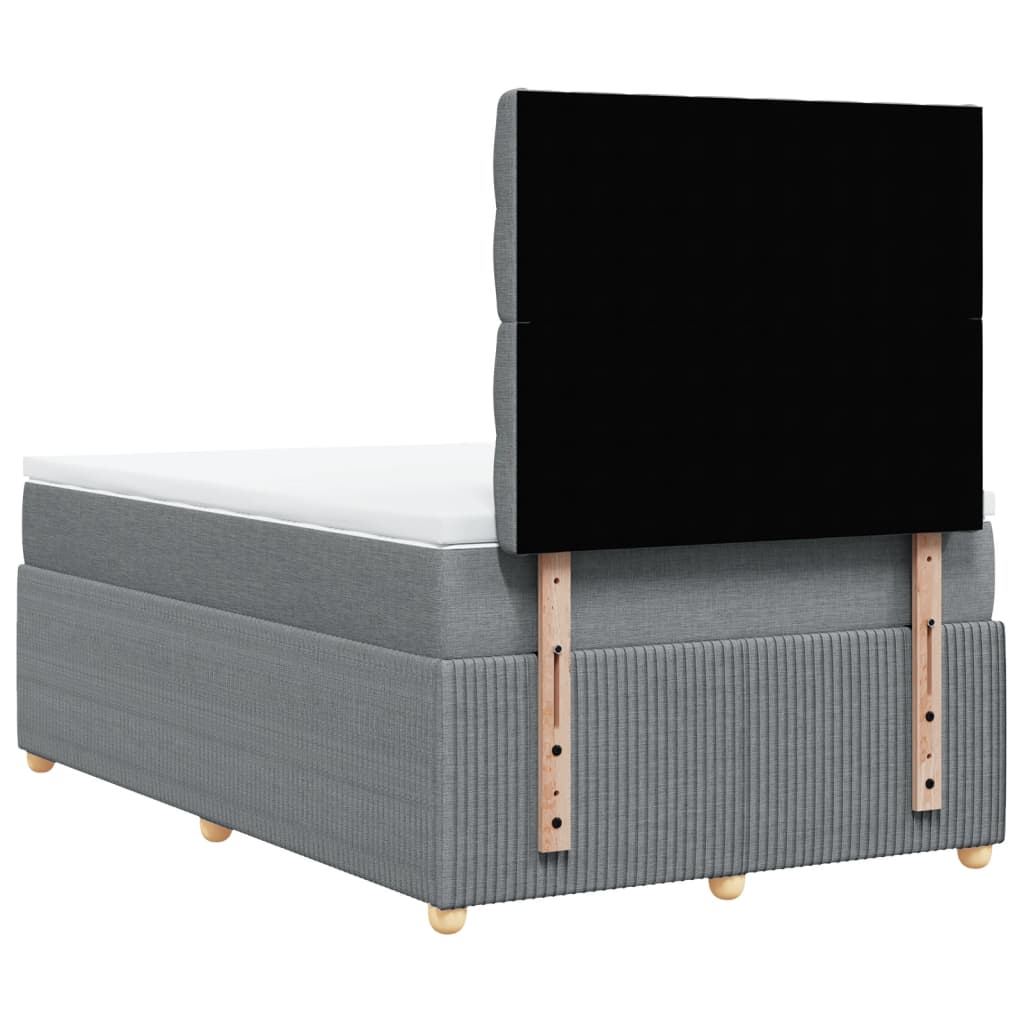 Boxspring met matras stof lichtgrijs 120x190 cm Bedden & bedframes | Creëer jouw Trendy Thuis | Gratis bezorgd & Retour | Trendy.nl