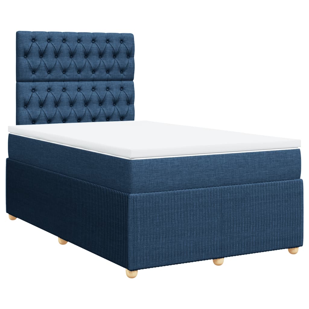 Boxspring met matras stof blauw 120x190 cm Bedden & bedframes | Creëer jouw Trendy Thuis | Gratis bezorgd & Retour | Trendy.nl