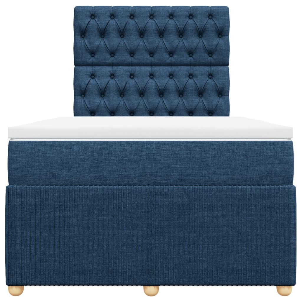 Boxspring met matras stof blauw 120x190 cm Bedden & bedframes | Creëer jouw Trendy Thuis | Gratis bezorgd & Retour | Trendy.nl