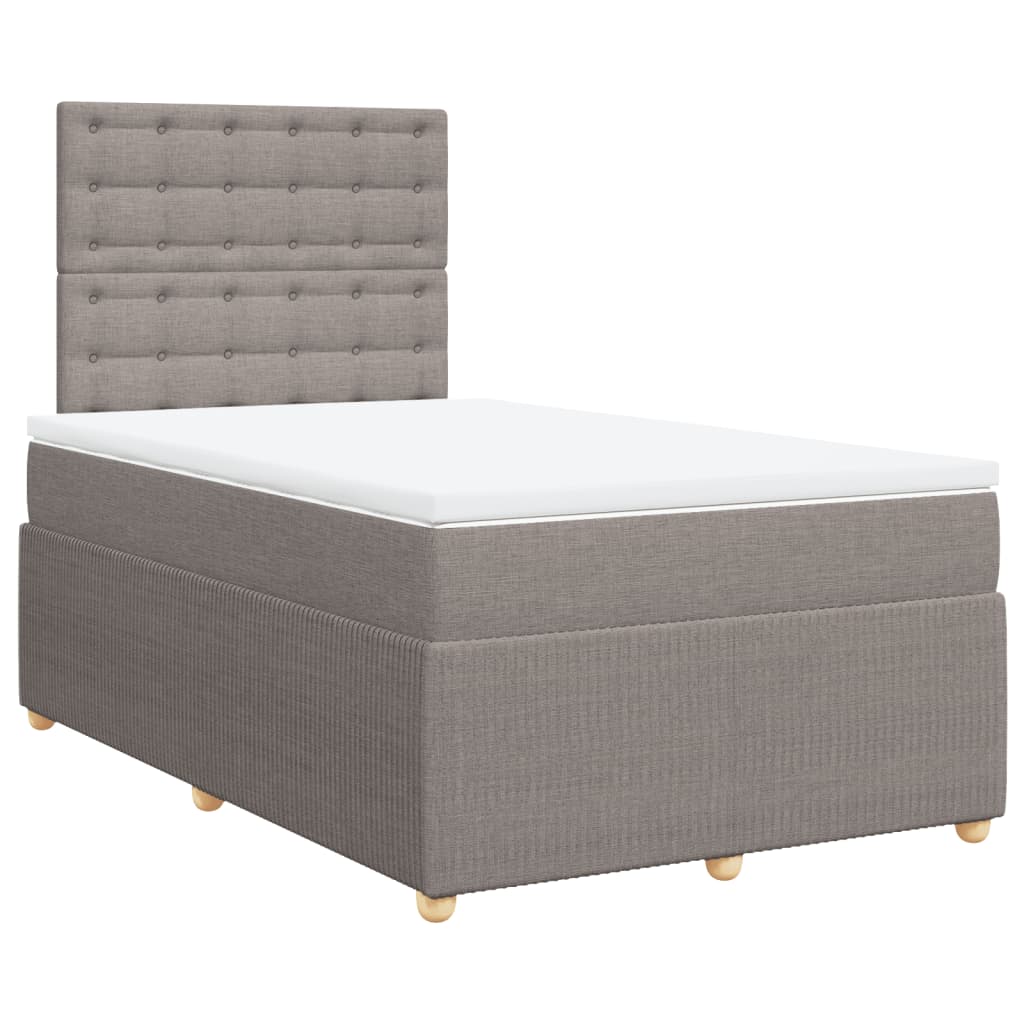 Boxspring met matras stof taupe 120x190 cm Bedden & bedframes | Creëer jouw Trendy Thuis | Gratis bezorgd & Retour | Trendy.nl