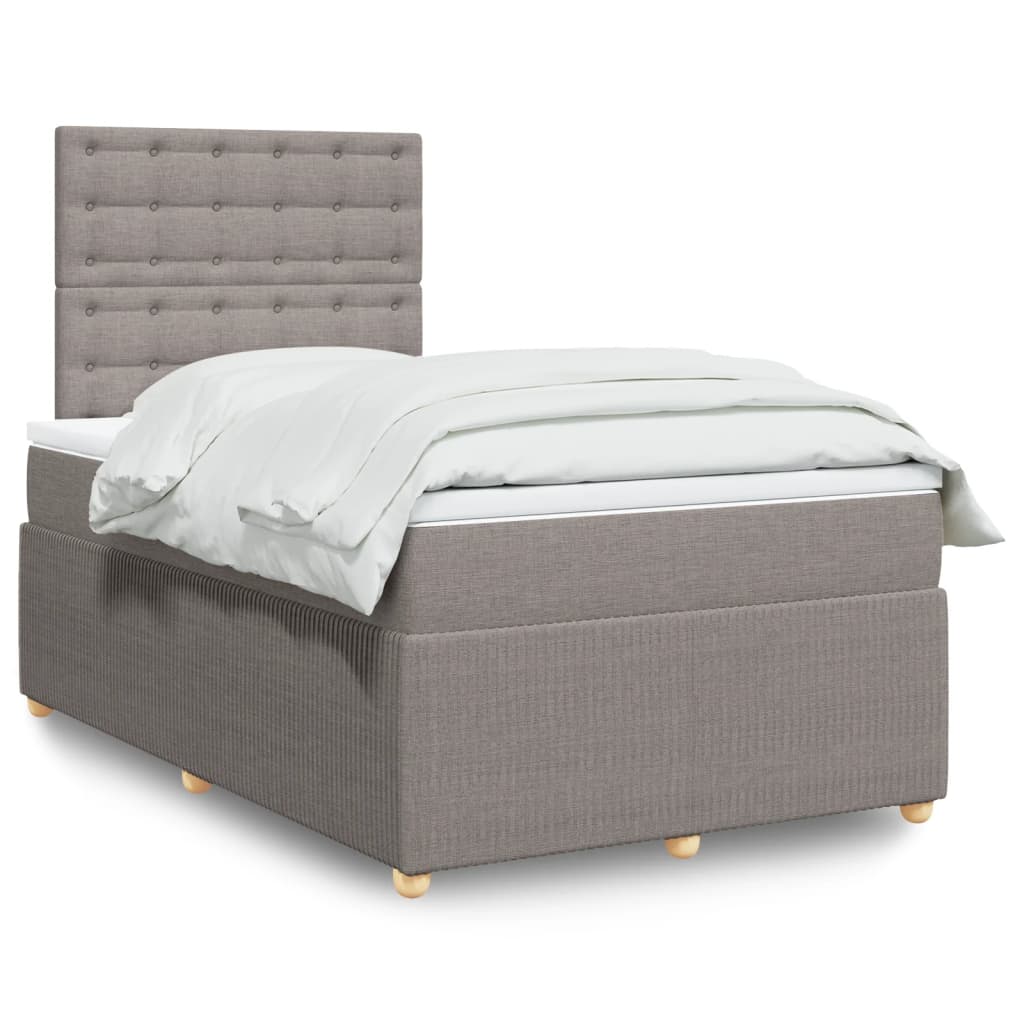 Boxspring met matras stof taupe 120x190 cm Bedden & bedframes | Creëer jouw Trendy Thuis | Gratis bezorgd & Retour | Trendy.nl