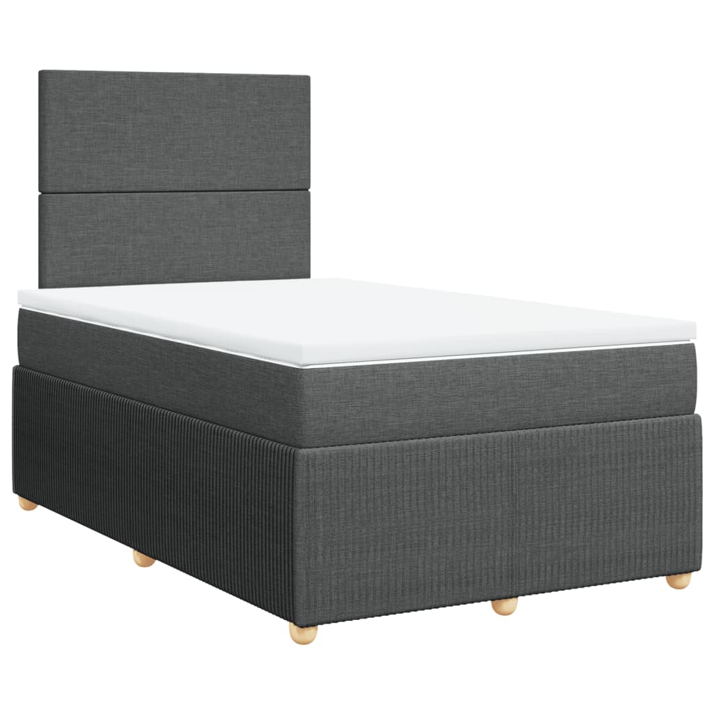 Boxspring met matras stof donkergrijs 120x200 cm Bedden & bedframes | Creëer jouw Trendy Thuis | Gratis bezorgd & Retour | Trendy.nl