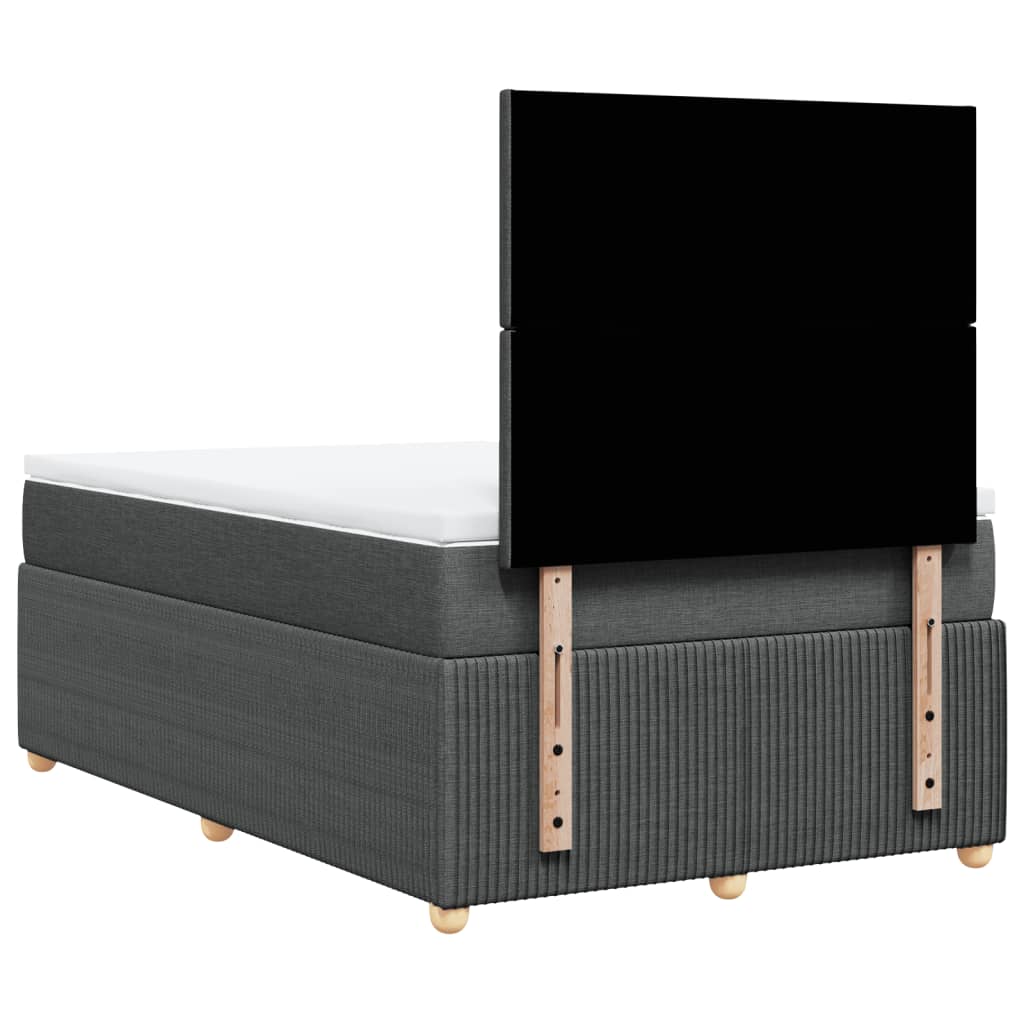 Boxspring met matras stof donkergrijs 120x200 cm Bedden & bedframes | Creëer jouw Trendy Thuis | Gratis bezorgd & Retour | Trendy.nl