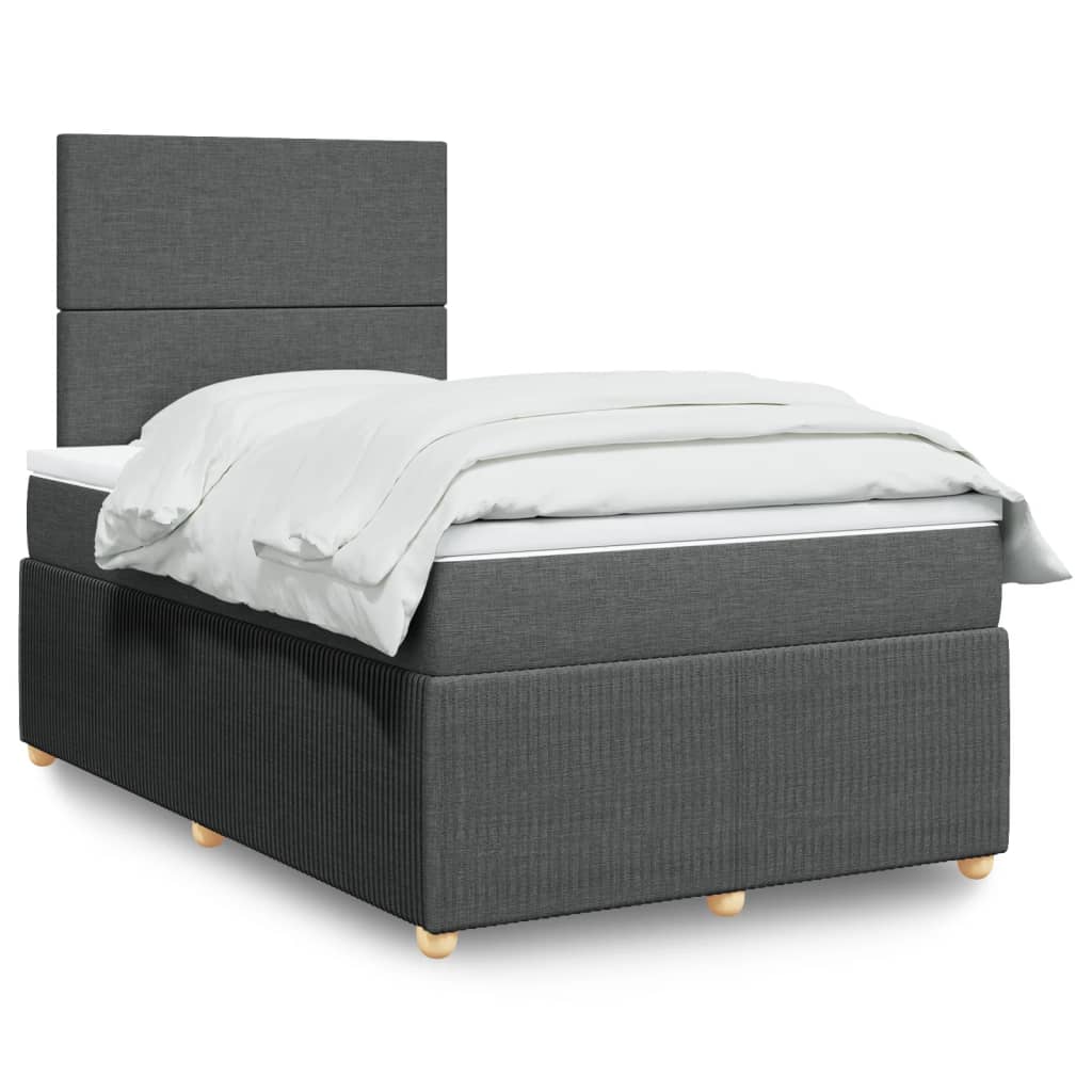 Boxspring met matras stof donkergrijs 120x200 cm Bedden & bedframes | Creëer jouw Trendy Thuis | Gratis bezorgd & Retour | Trendy.nl