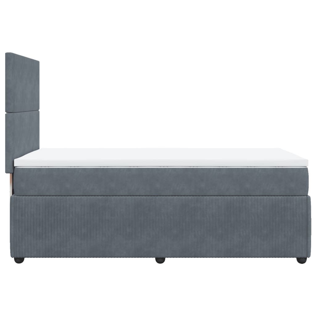 Boxspring met matras fluweel donkergrijs 90x190 cm Bedden & bedframes | Creëer jouw Trendy Thuis | Gratis bezorgd & Retour | Trendy.nl