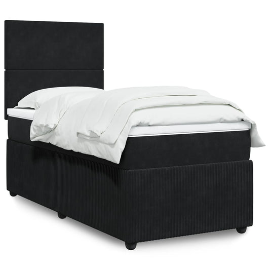 Boxspring met matras fluweel zwart 90x190 cm Bedden & bedframes | Creëer jouw Trendy Thuis | Gratis bezorgd & Retour | Trendy.nl