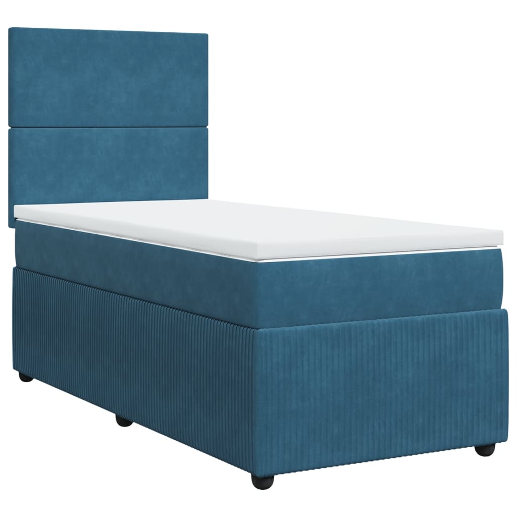 Boxspring met matras fluweel donkerblauw 90x190 cm Bedden & bedframes | Creëer jouw Trendy Thuis | Gratis bezorgd & Retour | Trendy.nl