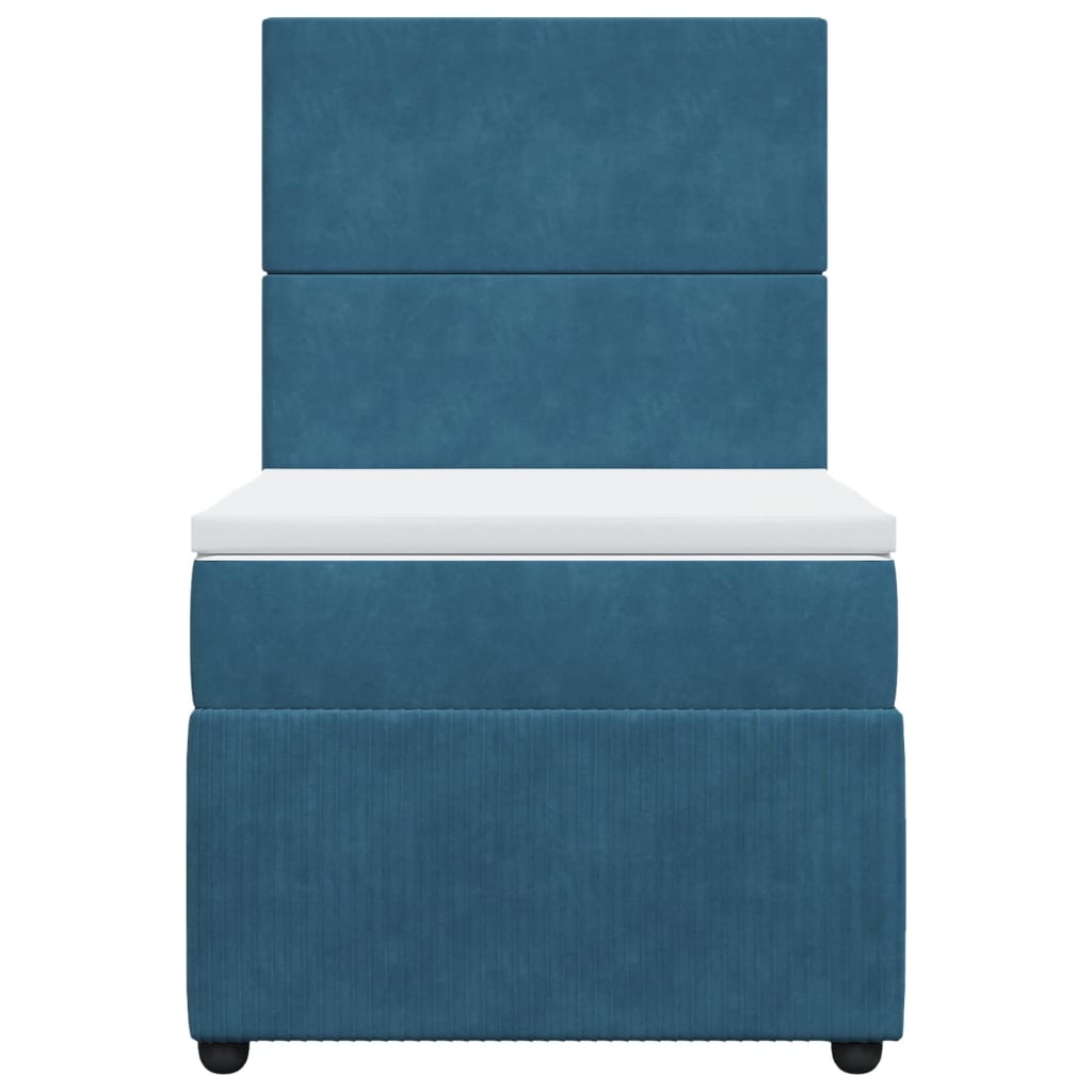 Boxspring met matras fluweel donkerblauw 90x190 cm Bedden & bedframes | Creëer jouw Trendy Thuis | Gratis bezorgd & Retour | Trendy.nl