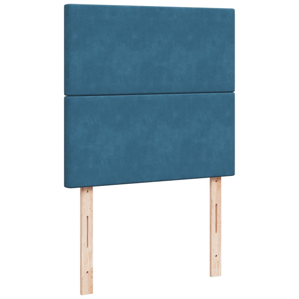 Boxspring met matras fluweel donkerblauw 90x190 cm Bedden & bedframes | Creëer jouw Trendy Thuis | Gratis bezorgd & Retour | Trendy.nl