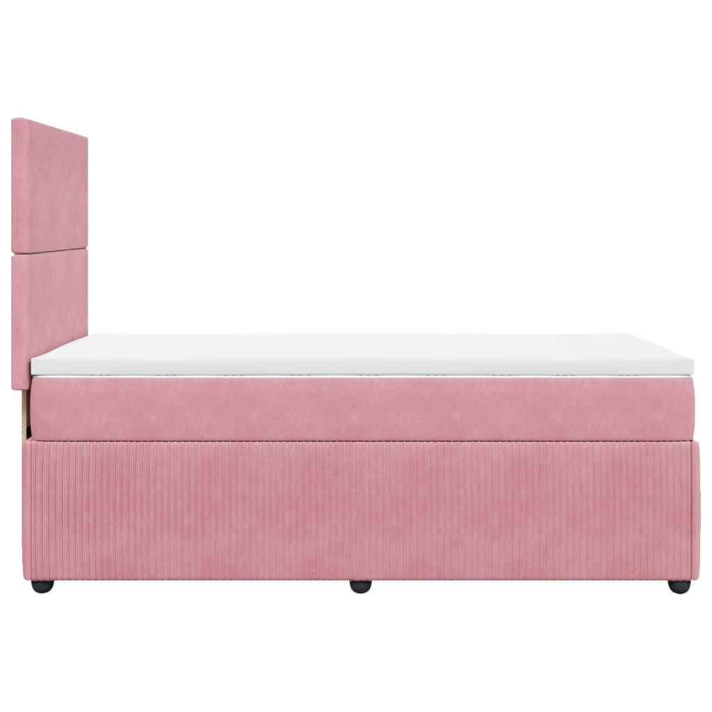 Boxspring met matras fluweel roze 90x190 cm