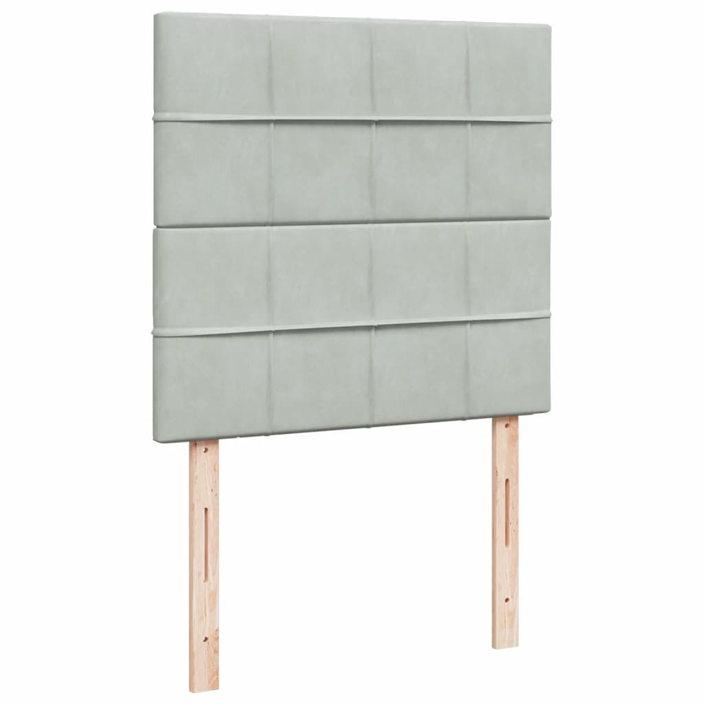 Boxspring met matras fluweel lichtgrijs 90x190 cm Bedden & bedframes | Creëer jouw Trendy Thuis | Gratis bezorgd & Retour | Trendy.nl