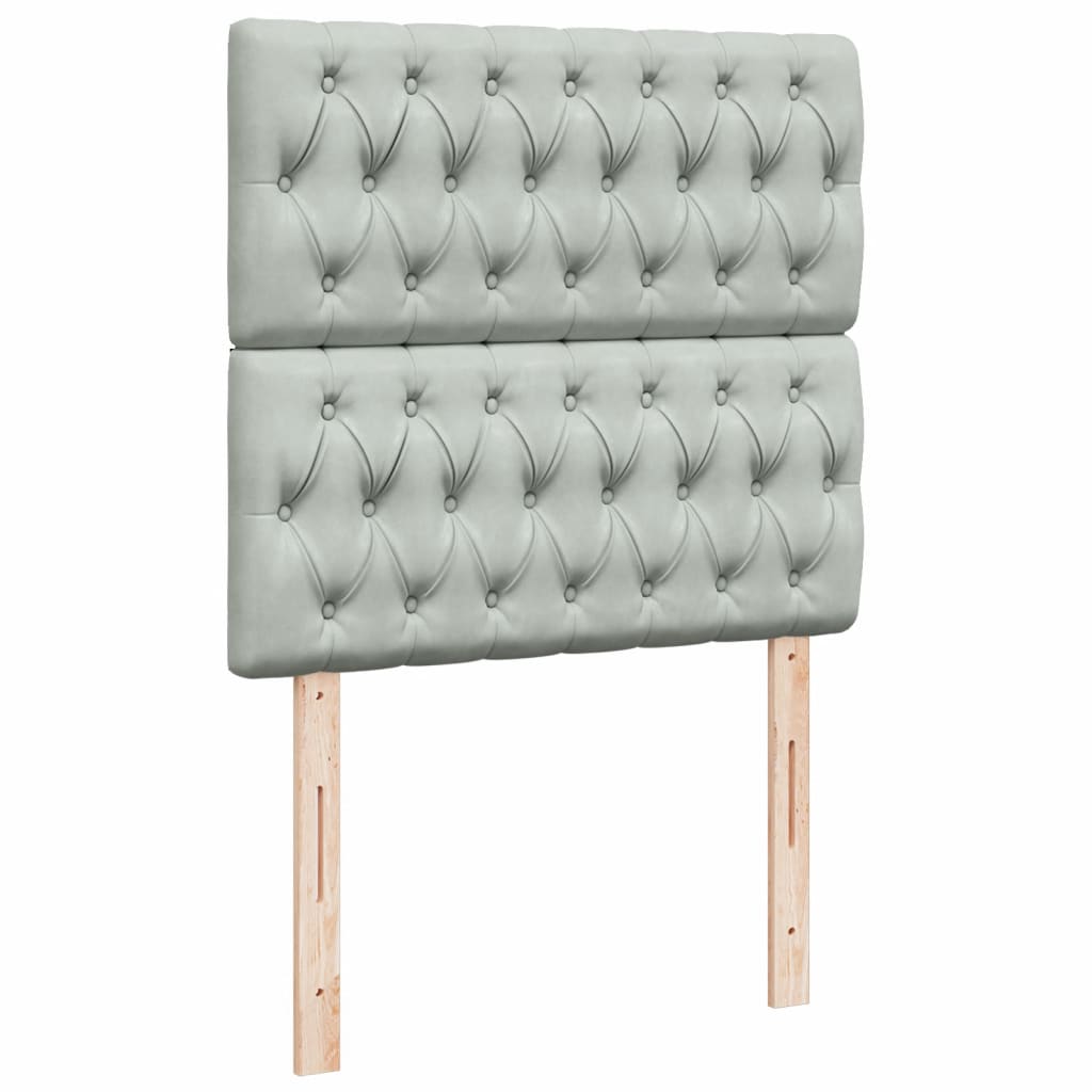 Boxspring met matras fluweel lichtgrijs 90x190 cm Bedden & bedframes | Creëer jouw Trendy Thuis | Gratis bezorgd & Retour | Trendy.nl