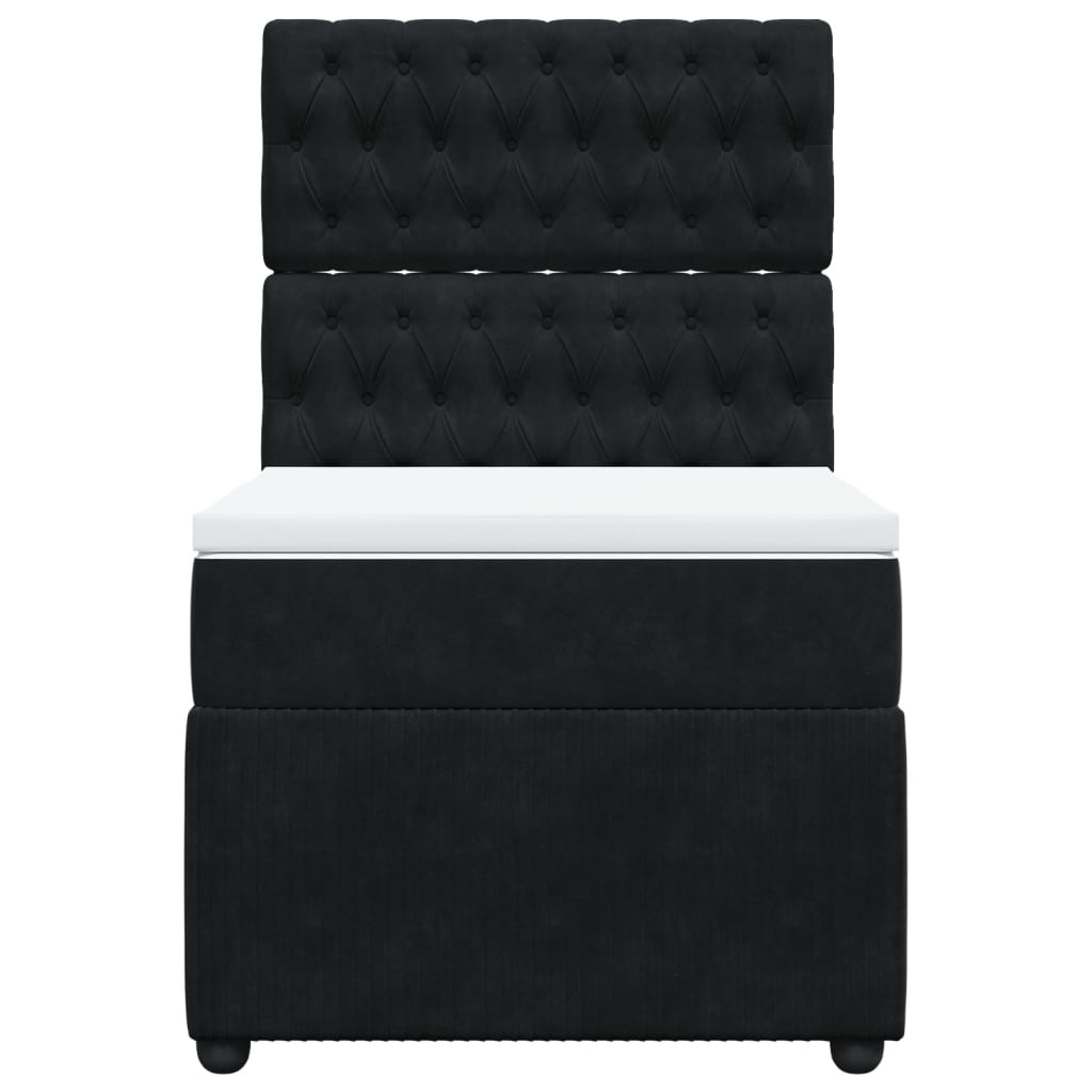 Boxspring met matras fluweel zwart 90x190 cm Bedden & bedframes | Creëer jouw Trendy Thuis | Gratis bezorgd & Retour | Trendy.nl