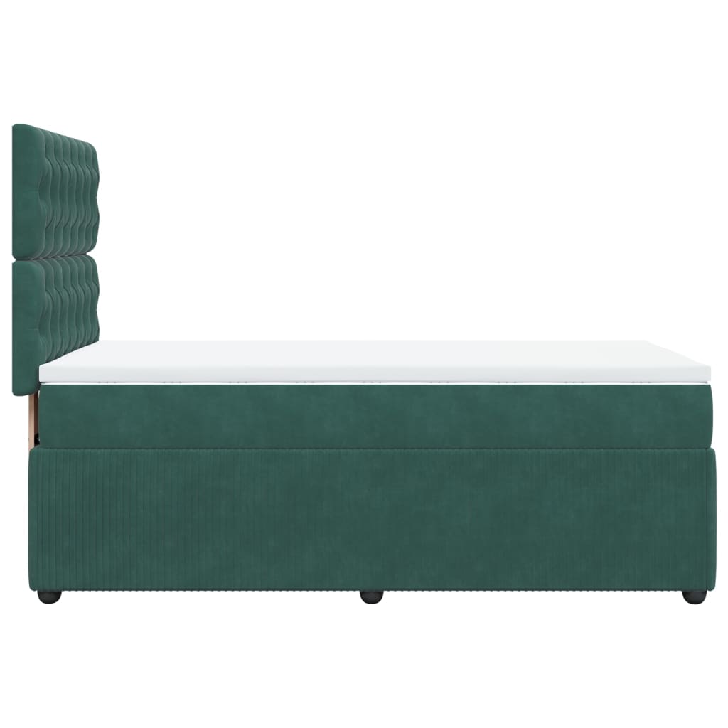 Boxspring met matras fluweel donkergroen 90x190 cm Bedden & bedframes | Creëer jouw Trendy Thuis | Gratis bezorgd & Retour | Trendy.nl