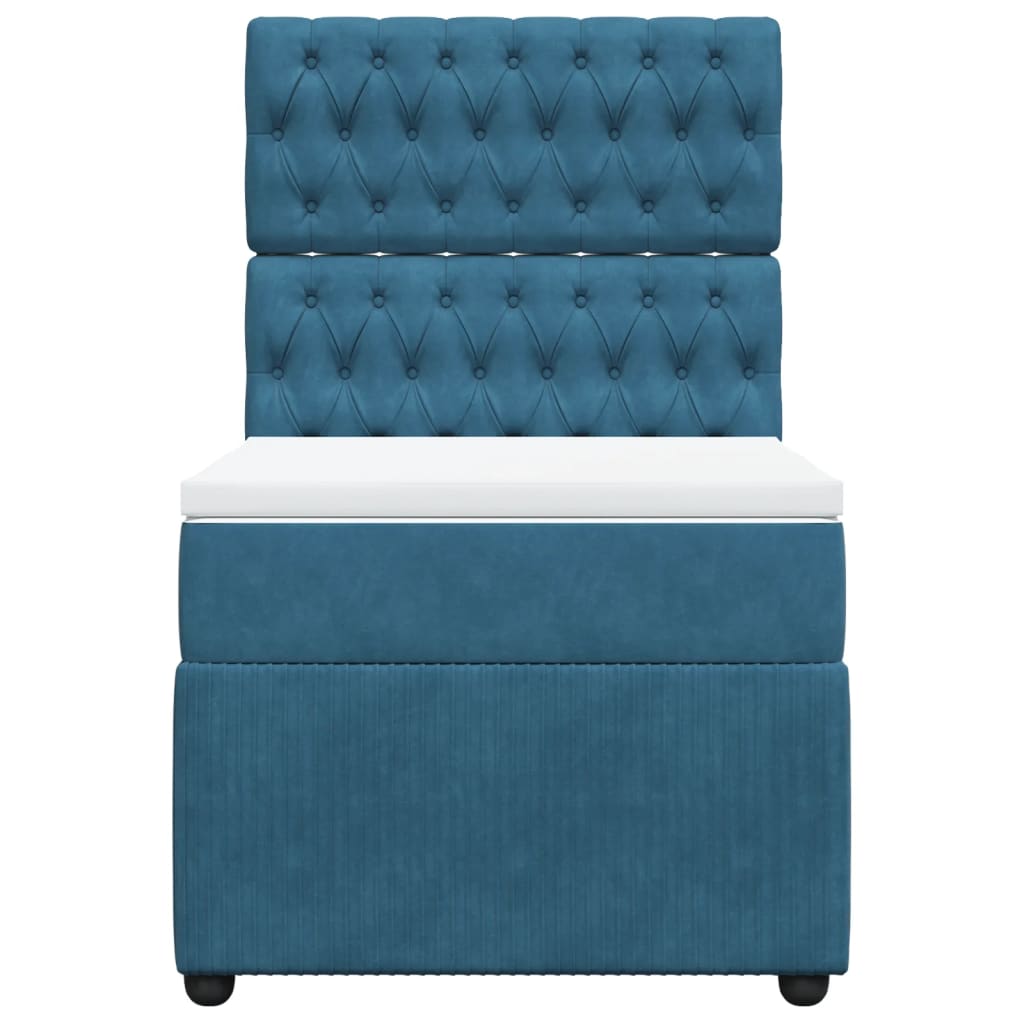 Boxspring met matras fluweel donkerblauw 90x190 cm Bedden & bedframes | Creëer jouw Trendy Thuis | Gratis bezorgd & Retour | Trendy.nl