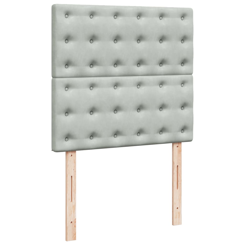 Boxspring met matras fluweel lichtgrijs 90x190 cm Bedden & bedframes | Creëer jouw Trendy Thuis | Gratis bezorgd & Retour | Trendy.nl