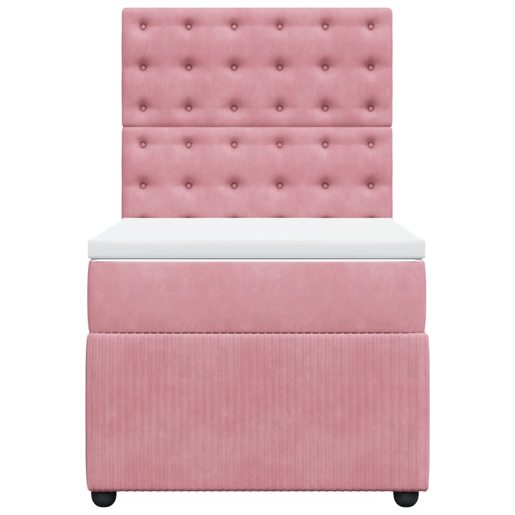 Boxspring met matras fluweel roze 90x190 cm Bedden & bedframes | Creëer jouw Trendy Thuis | Gratis bezorgd & Retour | Trendy.nl