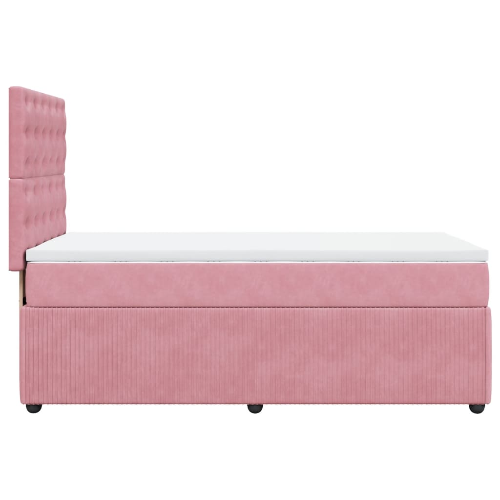 Boxspring met matras fluweel roze 90x190 cm Bedden & bedframes | Creëer jouw Trendy Thuis | Gratis bezorgd & Retour | Trendy.nl