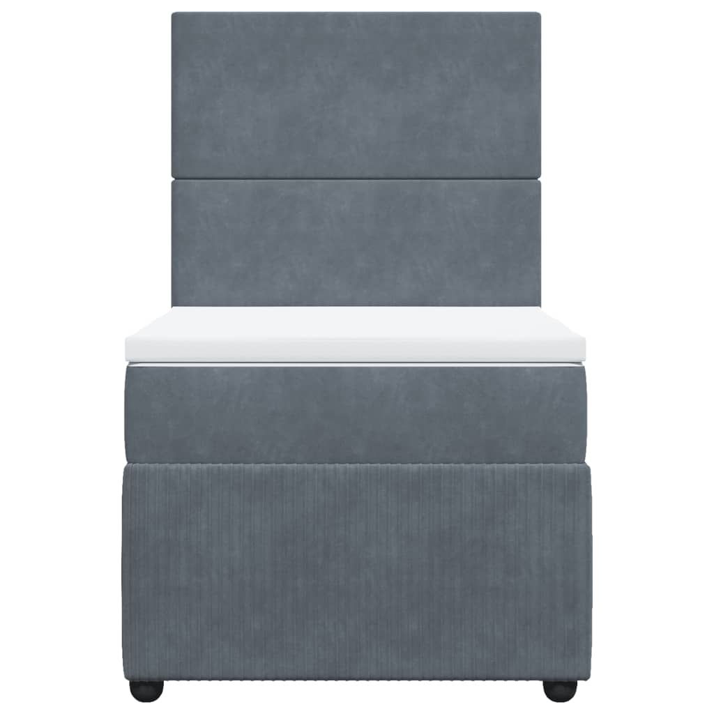 Boxspring met matras fluweel donkergrijs 90x200 cm Bedden & bedframes | Creëer jouw Trendy Thuis | Gratis bezorgd & Retour | Trendy.nl