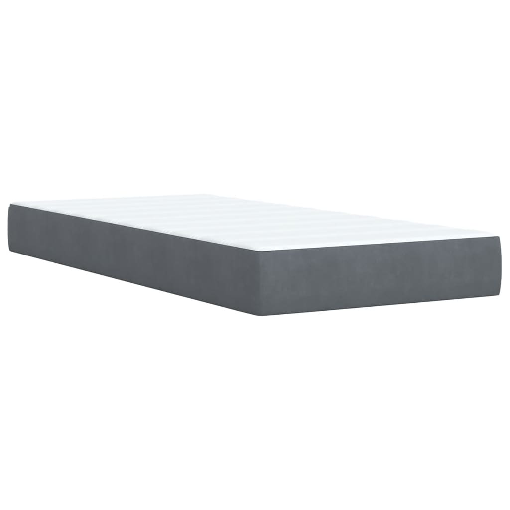 Boxspring met matras fluweel donkergrijs 90x200 cm Bedden & bedframes | Creëer jouw Trendy Thuis | Gratis bezorgd & Retour | Trendy.nl