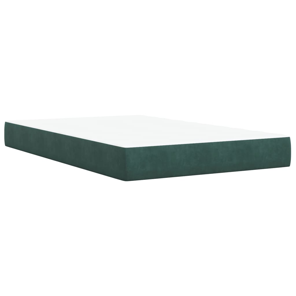 Boxspring met matras fluweel donkergroen 120x190 cm