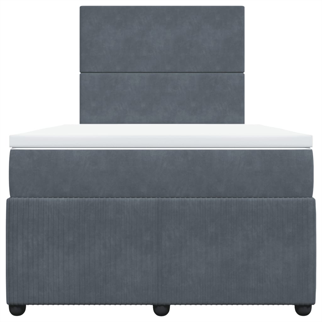 Boxspring met matras fluweel donkergrijs 120x200 cm Bedden & bedframes | Creëer jouw Trendy Thuis | Gratis bezorgd & Retour | Trendy.nl