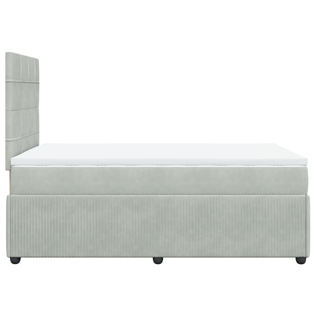 Boxspring met matras fluweel lichtgrijs 120x200 cm Bedden & bedframes | Creëer jouw Trendy Thuis | Gratis bezorgd & Retour | Trendy.nl