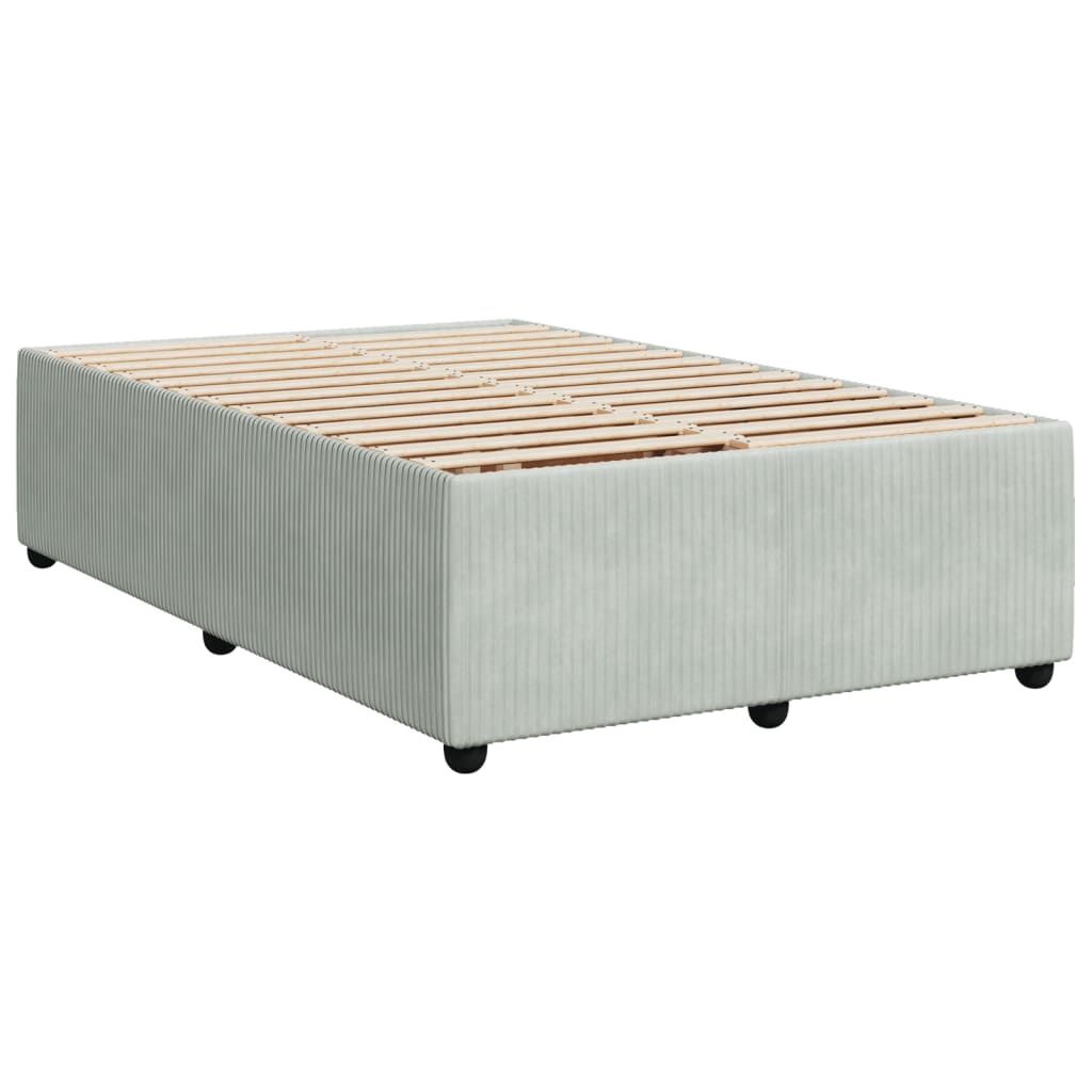 Boxspring met matras fluweel lichtgrijs 120x200 cm Bedden & bedframes | Creëer jouw Trendy Thuis | Gratis bezorgd & Retour | Trendy.nl