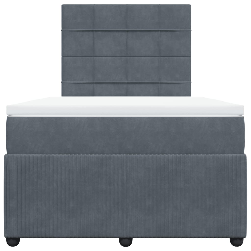 Boxspring met matras fluweel donkergrijs 120x200 cm Bedden & bedframes | Creëer jouw Trendy Thuis | Gratis bezorgd & Retour | Trendy.nl